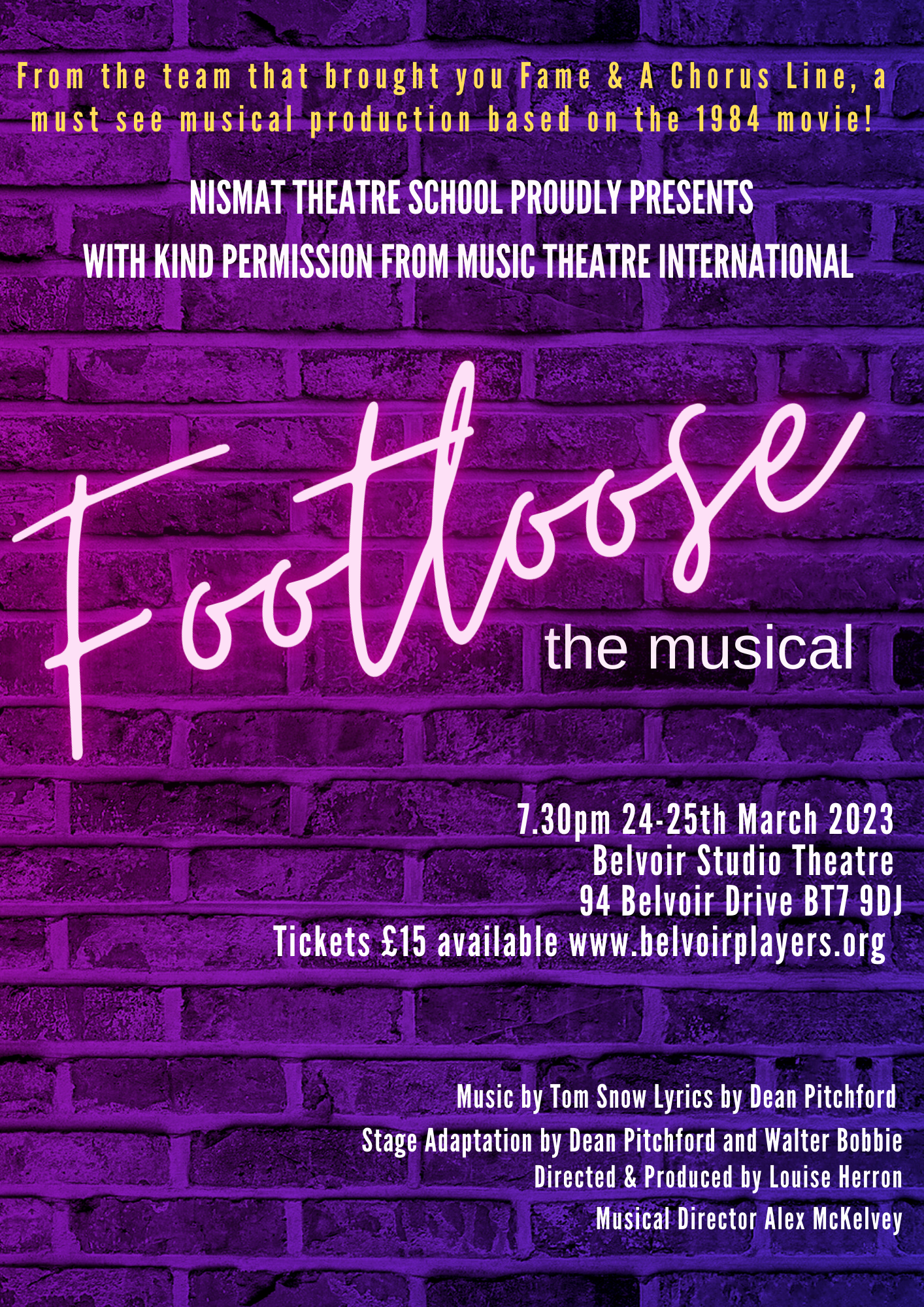 Footloose poster with logo and text