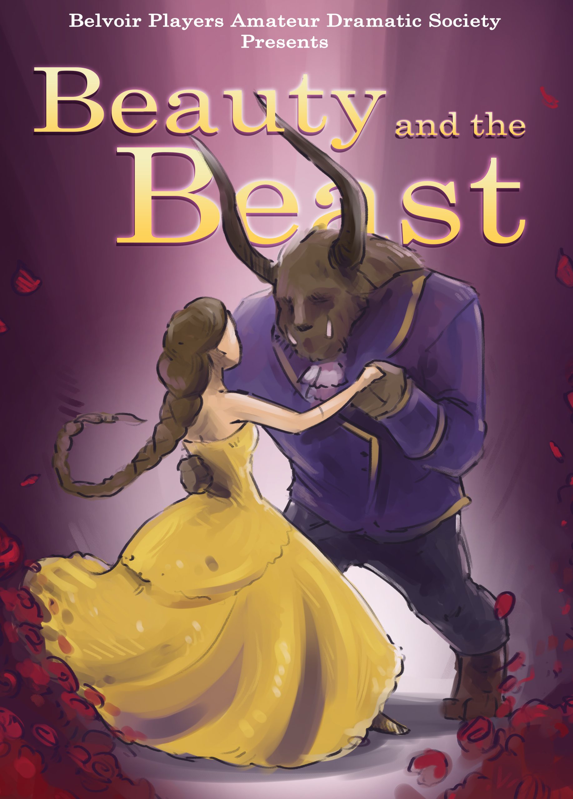 Belle and the Beast dancing with the title of the show